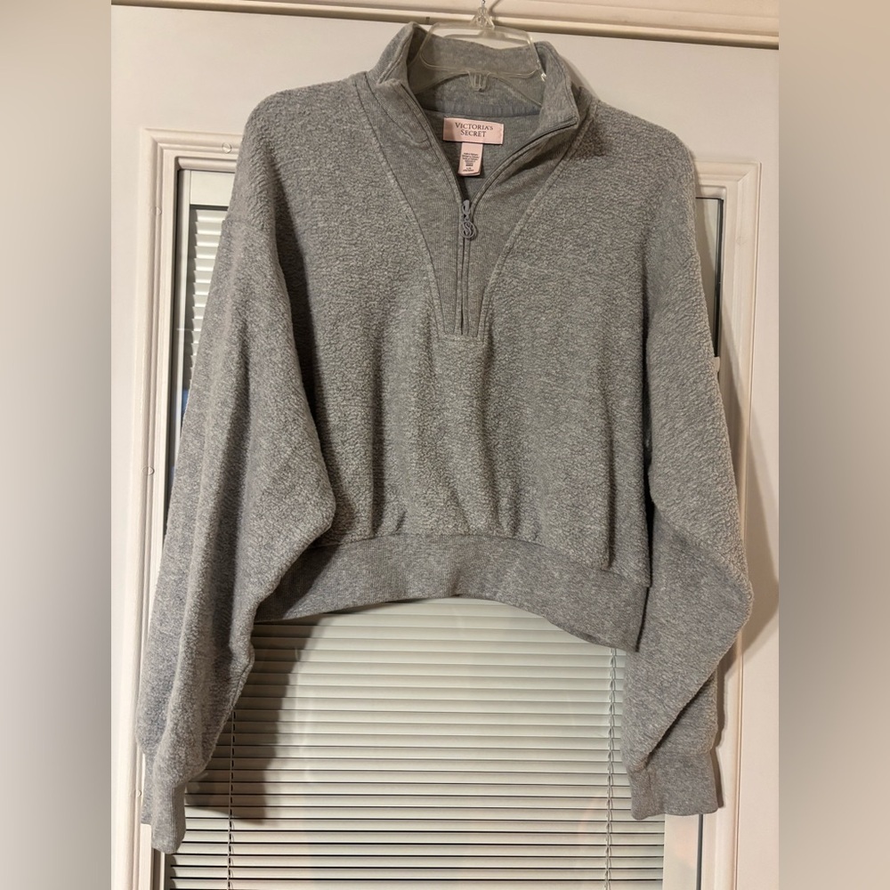 Victoria's Secret Quarter-Zip Cropped Sweatshirt